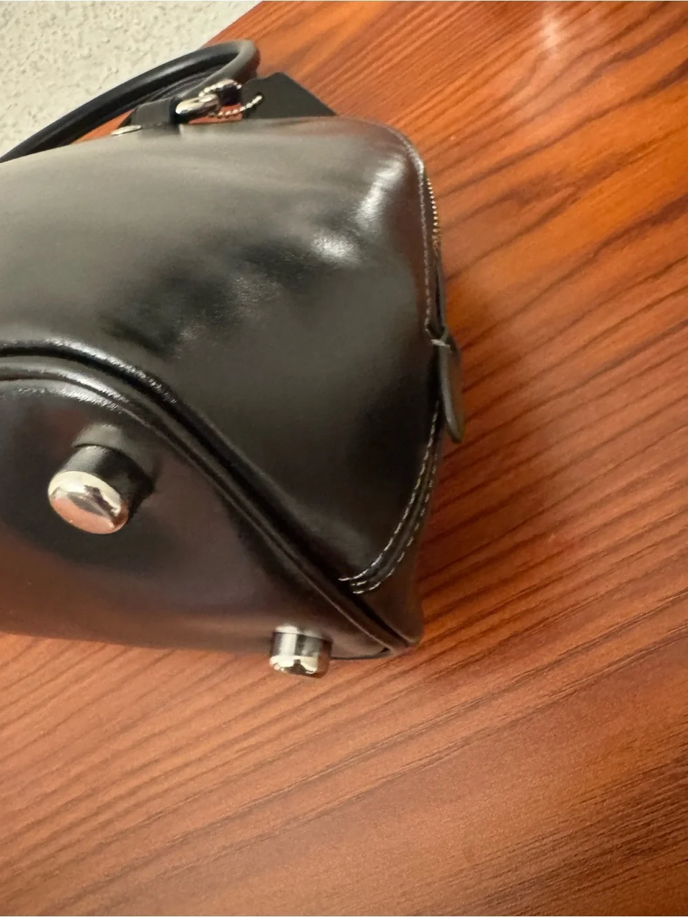 Coach Black Leather Dome Satchel
